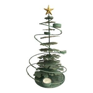 RARE VTG Hallmark Metal Christmas Tree Candle Holder Decoration Table Top 17"T
